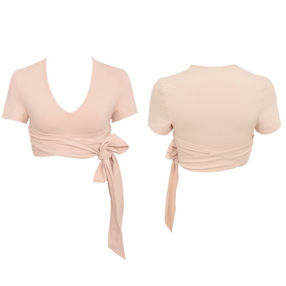 House of CB Blush Wrap Crop Top